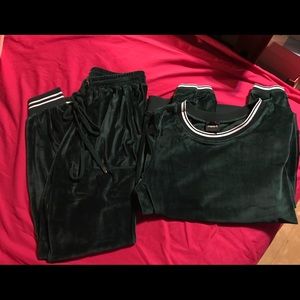 Velvet Green Sweat Suite